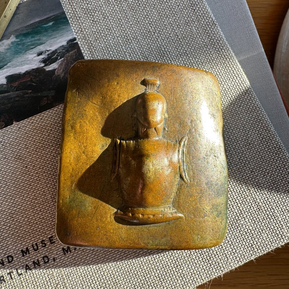 Antique 19th Century Gilt Steel / Brass Cuirassier Belt Buckle Plate
